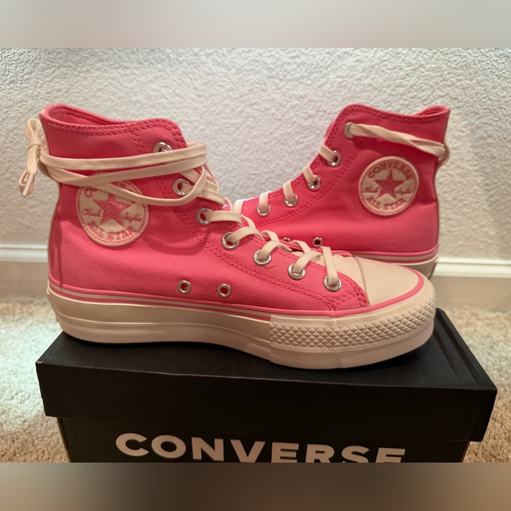 “New” Converse Bright Pink High-Top Sneakers size7.5